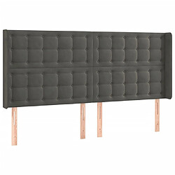 Avis Maison Chic Tête de lit scandinave à LED,meuble de chambre Gris foncé 203x16x118/128 cm Velours -MN40224