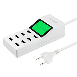 Wewoo 5V 2.1A + 2.1A + 1A + 1A + 1A + 0.5A + 0.5A 8 ports USB Superfast Chargeur USB de charge avec écran d'affichage