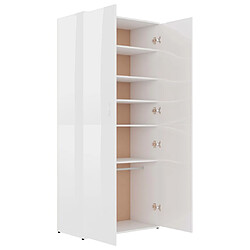 Avis vidaXL Armoire à chaussures Blanc brillant 80x39x178cm Bois ingénierie