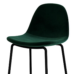 Acheter Rendez Vous Deco Chaise pour îlot central Henrik en velours vert foncé 65 cm (lot de 2)