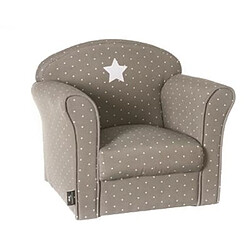 Pegane Fauteuil classique pour enfant Taupe, L 50 x P 39 x H 44 cm