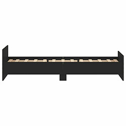 Maison Chic Lit adulte - Lit simple Cadre de lit,Structure du lit Contemporain noir 90x190 cm bois d'ingénierie -MN71691 pas cher