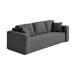 Bestmobilier Topaze - canapé 3 places - convertible avec coffre - en tissu bouclette Topaze - canapé 3 places - convertible avec coffre - en tissu bouclette - Gris