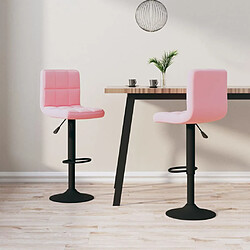 vidaXL Tabourets de bar lot de 2 rose velours 