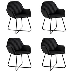 Decoshop26 Lot de 4 chaises de salle à manger cuisine en velours noir pieds en acier style moderne CDS021866 