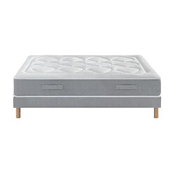 Avis Ensemble Douces Nuits Mirage Mousse HR 35kg/m3 + Viscoélastique + Sommier Base Ferme 180x200 - Double Sommier