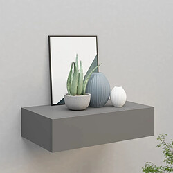 vidaXL Étagère à tiroir murale gris 40x23,5x10 cm MDF 