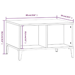 vidaXL Table basse Sonoma gris 60x50x36,5 cm Bois d'ingénierie pas cher