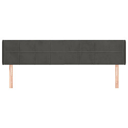 Avis Maison Chic Tête de lit scandinave avec oreilles,meuble de chambre Gris foncé 163x16x78/88 cm Velours -MN89884