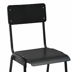 vidaXL Chaises de bar lot de 6 noir contreplaqué solide et acier pas cher