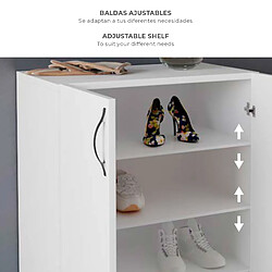 Avis Armoire Multifonction - Meuble à Chaussures Catter House Rodas Blanco 60x33x87 cm 2 Portes, 3 Étagères à Hauteur Réglable, Blanc