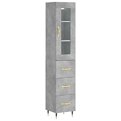 Maison Chic Buffet,Meuble de Rangement,commode pour salon,Cuisine Gris béton 34,5x34x180 cm Bois d'ingénierie -MN98810