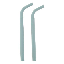 2pcs pailles droites flexibles réutilisables en silicone gris Pailles à boire réutilisables