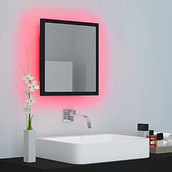 Maison Chic Miroir à LED,Miroir Lumineux LED de salle de bain Noir 40x8,5x37 cm Acrylique -MN49358 pas cher