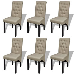 vidaXL Chaises à manger lot de 6 beige tissu