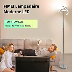 Lampadaire sur pied FIMEI avec Luminosité Réglable 3000K-6000K Température de Couleur, Saturn Lumière Centrale Vers le Haut - Gris