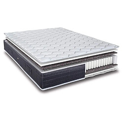 Ebac Matelas 90x190 Ramage - Ressorts ensachés - Hauteur 24 cm - 3 zones - Soutien ferme pas cher