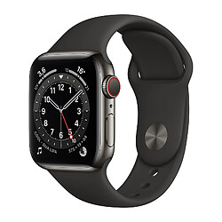 Apple Watch Series 6 - GPS+Cellular - 40 - Acier / Bracelet Sport Noir - Regular