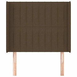 Avis Maison Chic Tête de lit moderne avec oreilles pour chambre - Décoration de lit Marron foncé 83x16x118/128 cm Tissu -MN19949