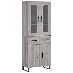 vidaXL Buffet haut Sonoma gris 69,5x34x180 cm Bois d'ingénierie