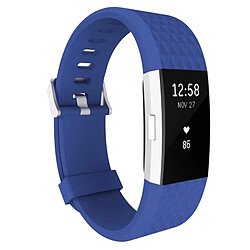 Wewoo Bracelet bleu pour Fitbit Charger 2 Montre Diamond Texture TPU Bracelet, Longueur totale: 23cm pas cher