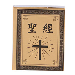 Avis 1/6 Mini Livre en langue chinoise Livre de la Sainte Bible Dollhouse Miniatures Gold