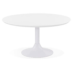 Alterego Table basse lounge ESTRELLA blanche - Ø 90 cm ESTRELLA