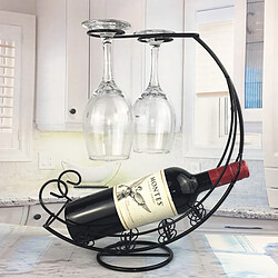 Wewoo Rangement de Cuisine Porte-bouteilles en verre vin bateau pirate rétro européen créatif métal suspendu pour bouteille simple (noir) 