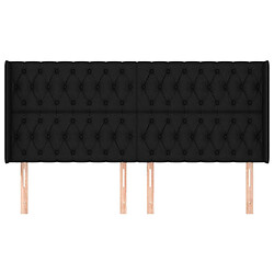 Avis Maison Chic Tête de lit scandinave avec oreilles,meuble de chambre Noir 203x16x118/128 cm Tissu -MN79083