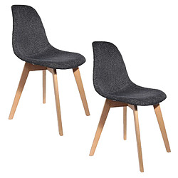 Toilinux 2 Chaises scandinaves design grosse maille Flora - Gris foncé Toilinux - 2 Chaises scandinaves design grosse maille Flora - Gris foncé - Scandinave