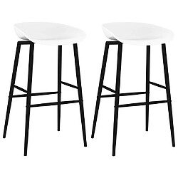 vidaXL Chaises de bar lot de 2 blanc 