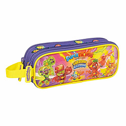 Trousse Fourre-Tout Double SuperThings Guardians of Kazoom Violet Jaune (21 x 8 x 6 cm) 