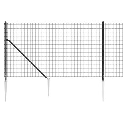 Avis vidaXL Clôture en treillis métallique et ancrage anthracite 0,8x10 m