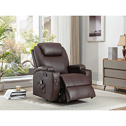 Avis Vente-Unique Fauteuil massant SILVANO en simili - Marron