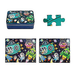 Avis Universal Puzzle 100 pièces en bois puzzle enfant dessin animé plan puzzle bloc bloc de construction jouet avec boîte en fer