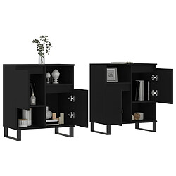 Avis Maison Chic Ensemble de 2 Buffets,commode,console pour rangement noir bois d'ingénierie -MN89061