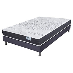 Ebac Matelas mousse + Sommier Omega Volcan 140x190 Myriade - H. 21 cm - Soutien équilibré 