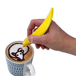 Wewoo Nouveau stylo électrique Latte Art pour de gâteau de café de décoration de d'épice de sculpture de cuisson outils de pâtisserie jaune 