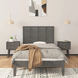 Avis Maison Chic Tête de lit scandinave,Meuble de chambre murale Gris 96x3x63 cm Bois massif de pin -MN35758