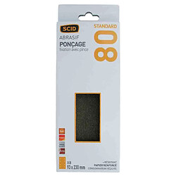 SCID - Patin abrasif fixation par pince 93 x 230 mm - grain 80 - lot de 8