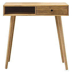 Pegane Console / Table d'entrée en chêne massif huilé - L.80 x H.80 x P.35 cm