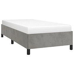 Avis Maison Chic Lit adulte - Lit simple Cadre de lit,Structure du lit Contemporain Gris clair 90x190 cm Velours -MN27403