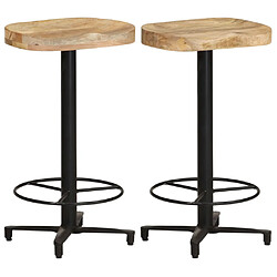 vidaXL Tabourets de bar lot de 2 66 cm bois de manguier massif 