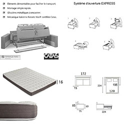 Acheter Inside 75 Canapé convertible express MIDNIGHT 120cm matelas 16cm velours Côtelé beige