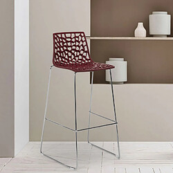 Tabouret de bar de cuisine Grand Soleil 74 cm design Spider Slitta, Couleur: Bordeaux