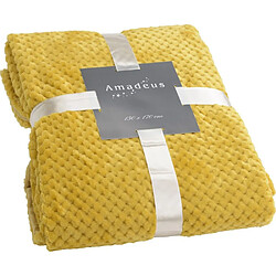 Amadeus Plaid damier 130 x 170 cm moutarde.