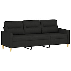 Avis vidaXL Ensemble de canapés 3 pcs avec coussins Noir Tissu