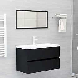 Maison Chic Ensemble de meubles de salle de bain,Armoire rangement Bain Noir Aggloméré -MN90842