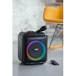 PARTY Enceinte Bluetooth 5.0 200W avec Effets Lumineux LED et Micro Filaire Noir