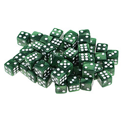 50pcs Acrylique Dés à Six Faces Dés 12 Mm D6 Pour Du0026D DnD RPG Party Game Vert